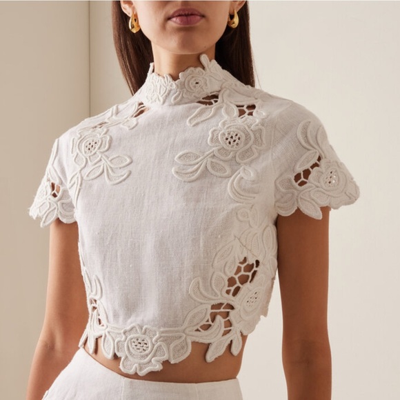 cult gaia Tops - BNWT Cult Gaia Fillipa Embroidered Top